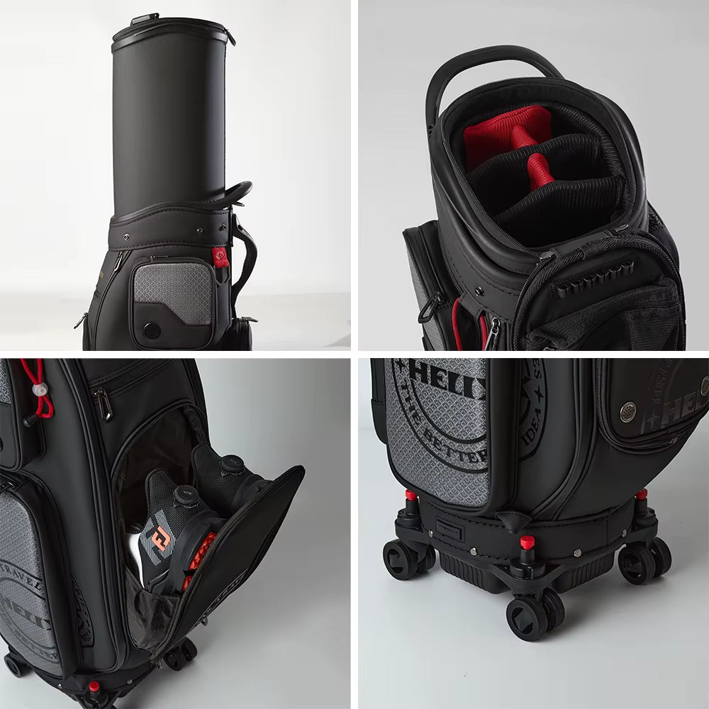 Golf Bag with 4 Ultra Quiet and Smooth Rolling Wheels Large Capacity Golf Bag for Airline Travel