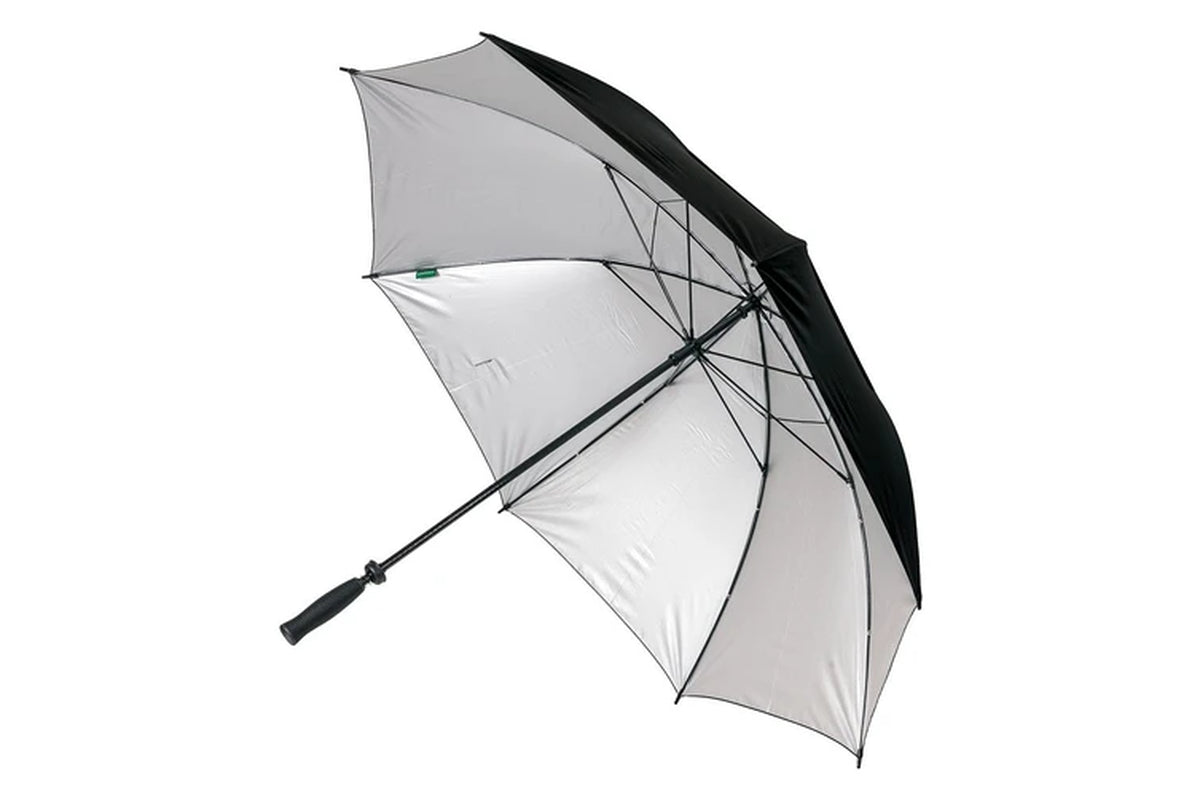 Clifton Windpro Golf 136Cm Manual Open Windproof UPF50+ UV Umbrella Black Silver