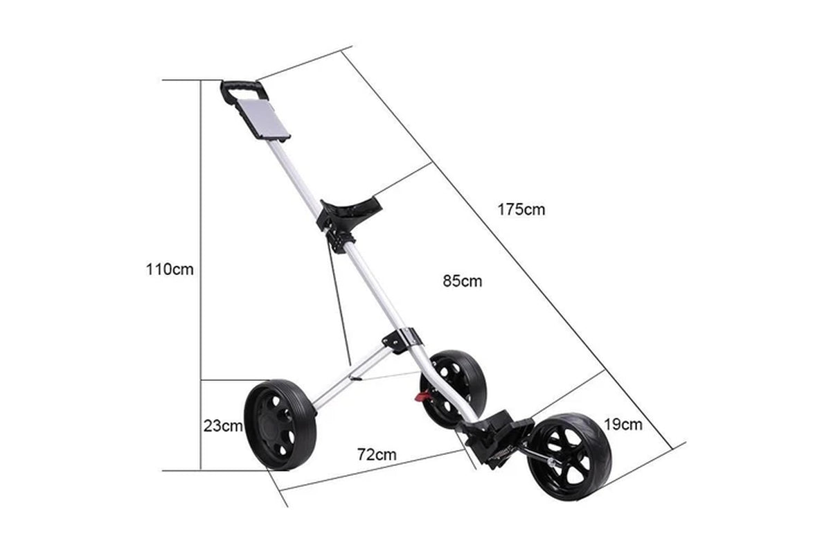Prostrike Aluminium Golf Bag Trolley Push Cart Folding Scorecard with Phone Holder