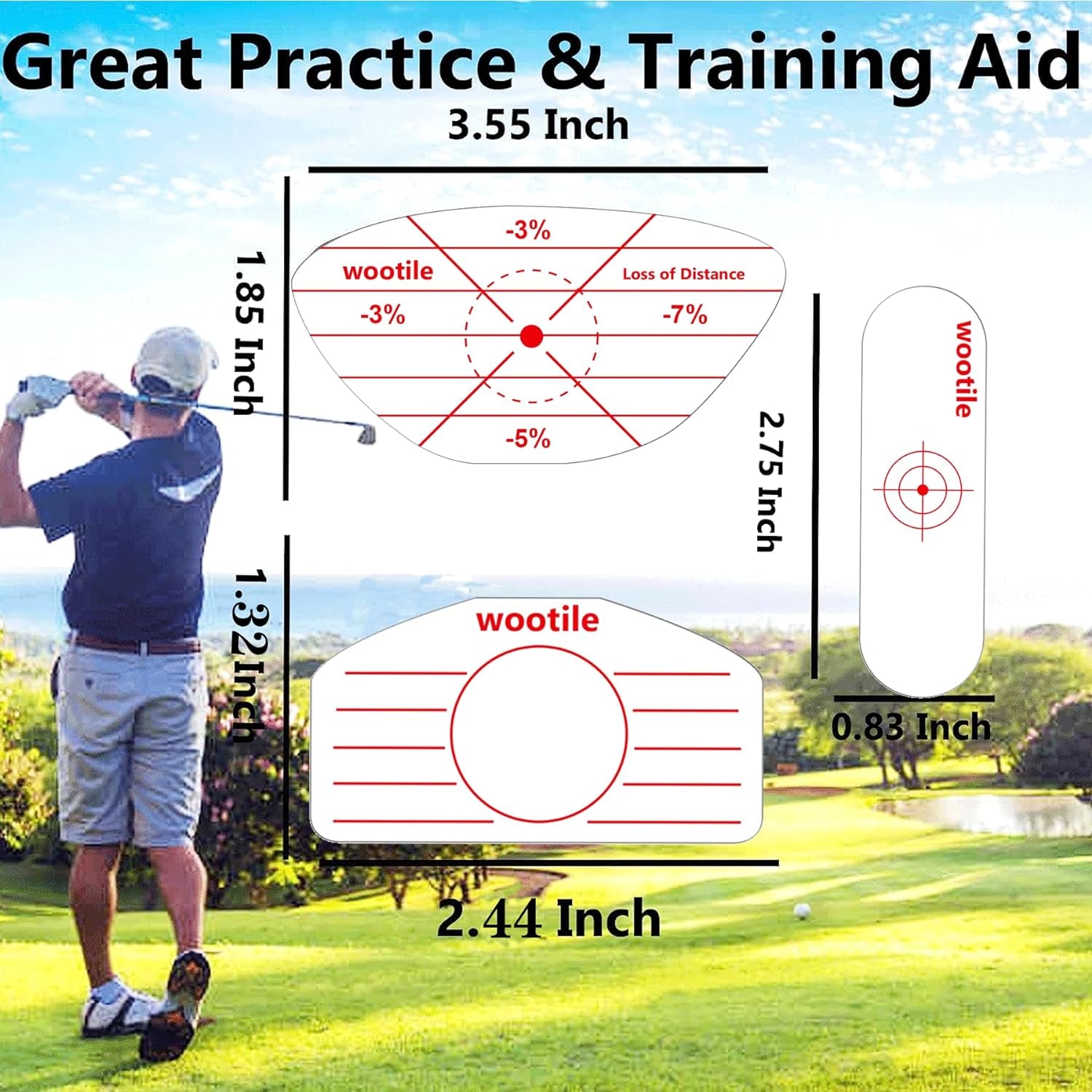 Golf Driver Impact Tape Labels 120 Pcs Golf Impact Stickers for Swing Training Irons Putters and Woods