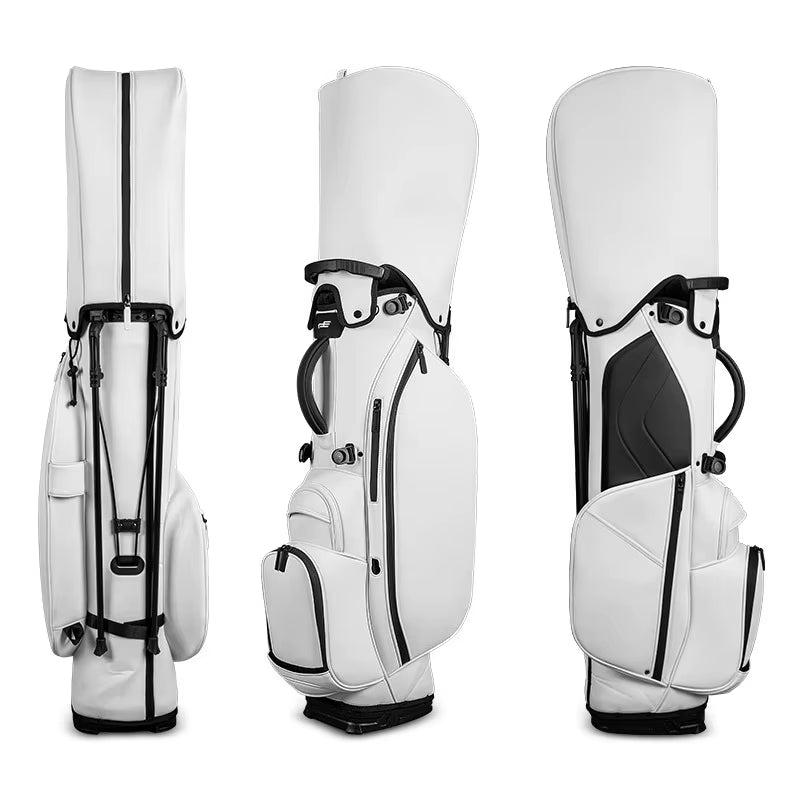 Golf Stand Bag with Stand Lightweight Golf Bag for Men Multifunction PU Leather Golf Rack Bag