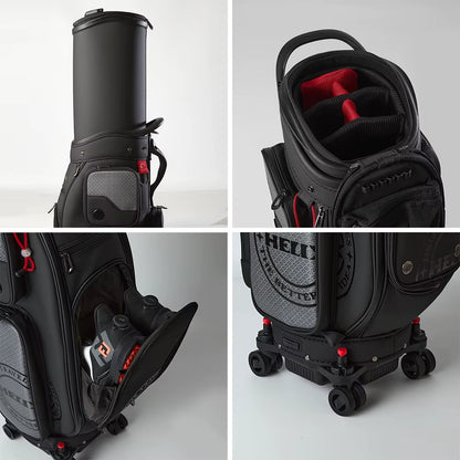 Golf Bag with 4 Ultra Quiet and Smooth Rolling Wheels Large Capacity Golf Bag for Airline Travel