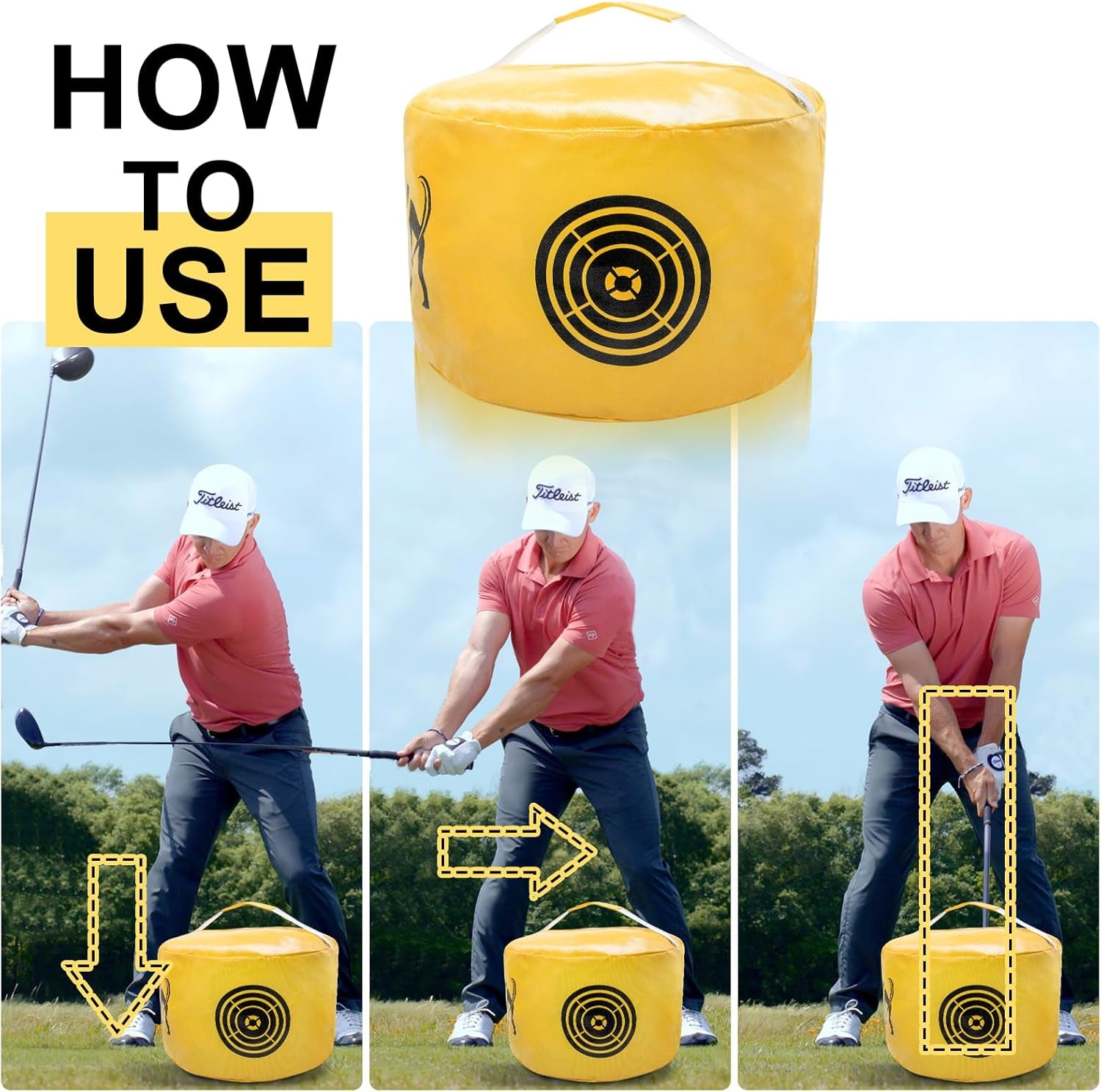 Golf Impact Bag Golf Swing Aids - Golf Swing Trainer and Practice Tool Portable Power Hitting Bag Practice Tool for Golf Beginners - Waterproof and Durable Golf Accessory