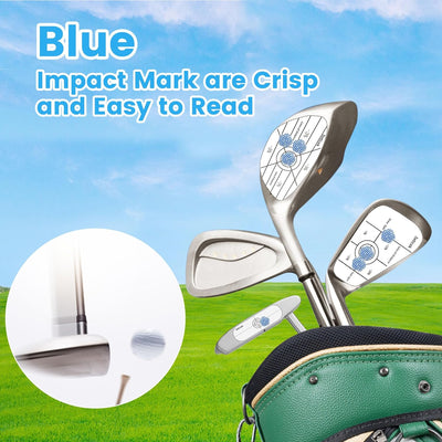 Golf Impact Tape Set 300Pcs, Self-Teaching Sweet Spot and Consistency Analysis, Golf Club Impact Stickers for Woods Irons and Putters Each 100 Pcs,Useful Training Aid Improve Ball Striking
