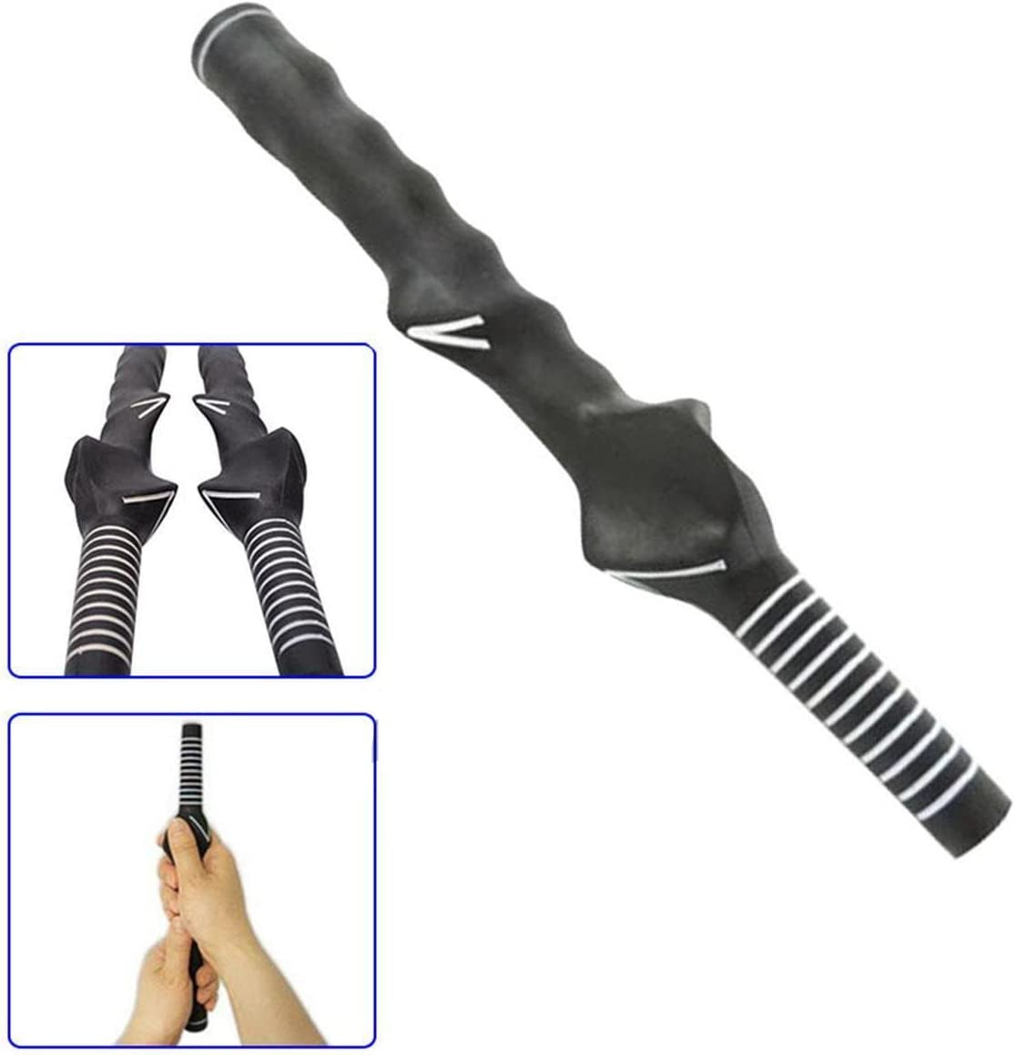 Right-Handed Golf Swing Training Grip Trainer, Black