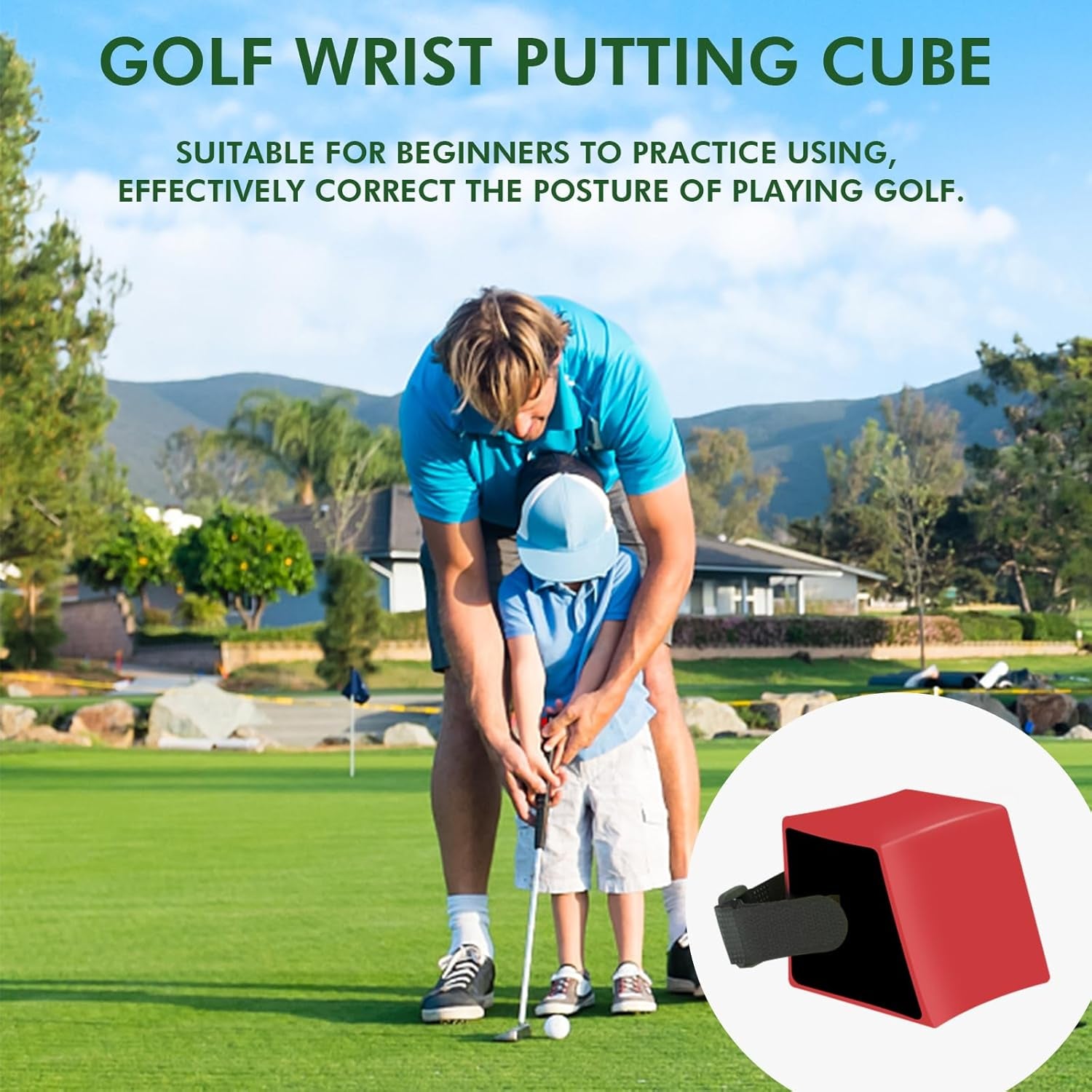 Golf Wrist Putting Cube, Golf Wrist Hinge Trainer for Gesture Correction, Golf Swing Training Aid Golf Teaching & Training Aid for Club Outdoor Practice Equipment