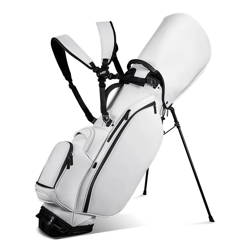 Golf Stand Bag with Stand Lightweight Golf Bag for Men Multifunction PU Leather Golf Rack Bag