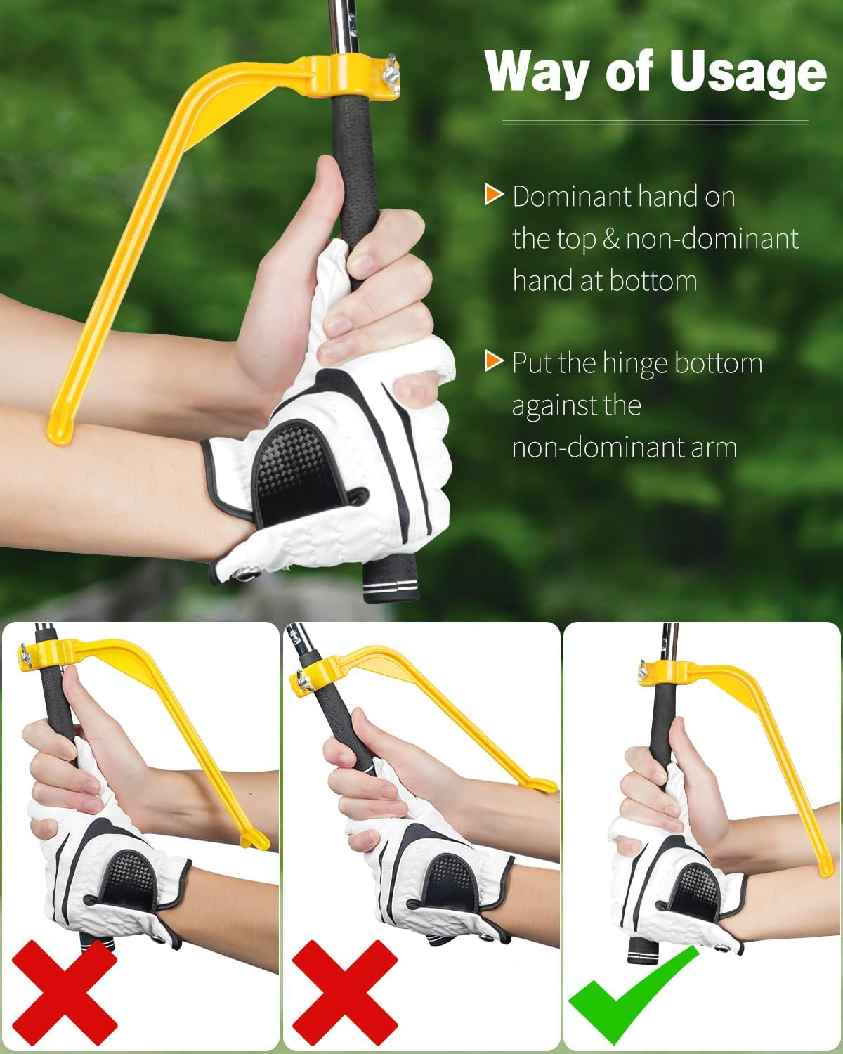 Golf Training Wrist Hinge Golf Swing Training Aid Swing Correcting Trainer Tool for Golfers Beginners Arm Elbow Posture Teaching Accessory for Golf Club Practice
