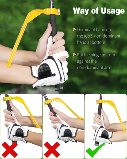 Golf Training Wrist Hinge Golf Swing Training Aid Swing Correcting Trainer Tool for Golfers Beginners Arm Elbow Posture Teaching Accessory for Golf Club Practice