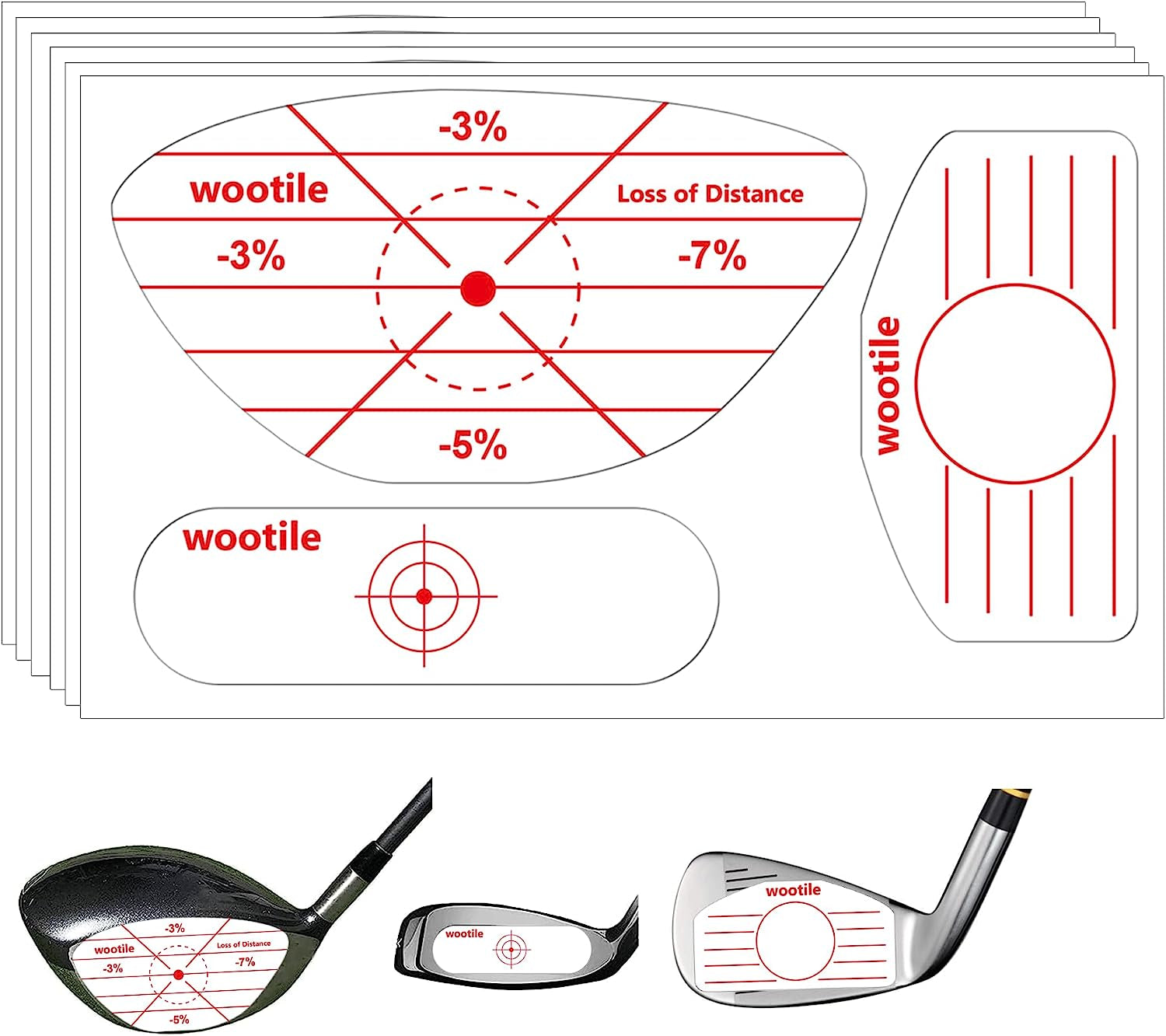 Golf Driver Impact Tape Labels 120 Pcs Golf Impact Stickers for Swing Training Irons Putters and Woods