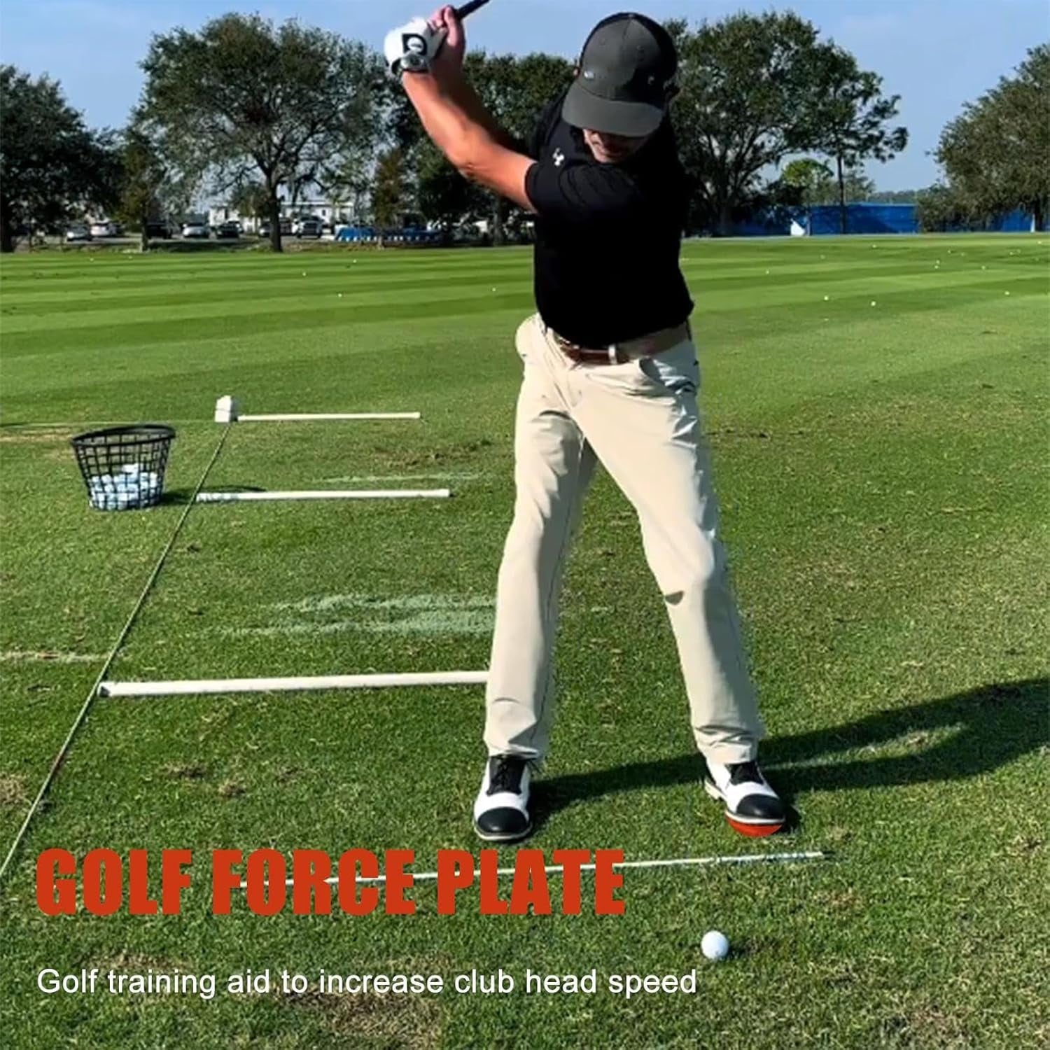 Golf Physical Strength Pad Force Plate | Rubber Force Pedal Exerciser Step Pad for Golf Swing - Golf Accessories for Improved Golf Game, Golf Teaching & Training Aid for Club Practice Equipment