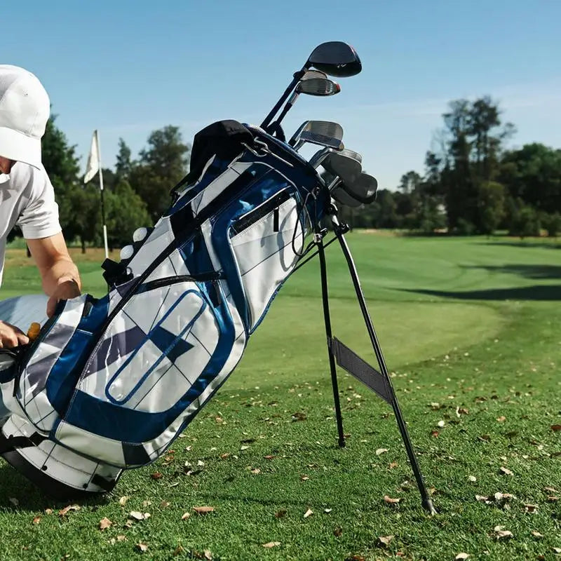 Golf Bag Stand Attachment New Golf Bag Stand Tripod Adjuster Upgrade PU Leather Straps with Hooks for Professional Golf Supplies