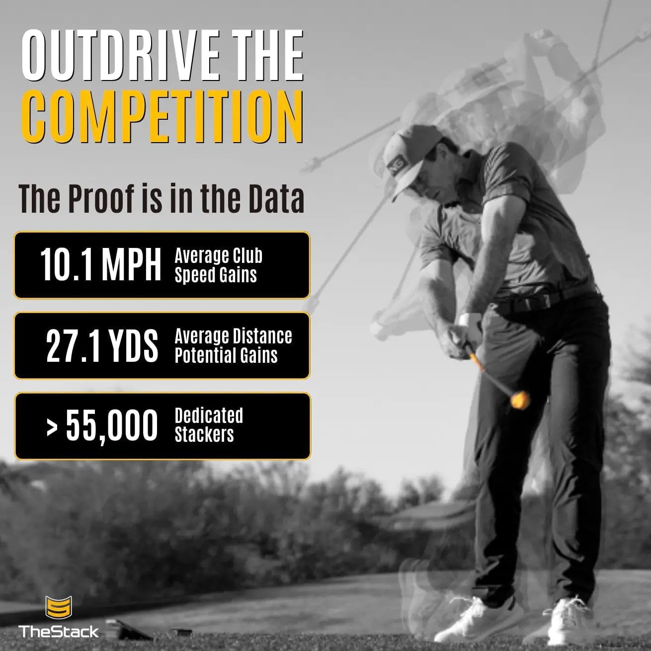 Thestack™ | Golf Swing Speed Trainer and Radar | Weighted Golf Training Aid