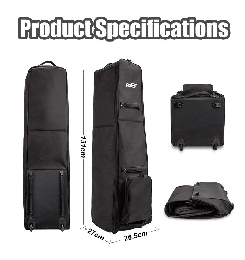 Light Weight Golf Club Travel Bag Cover Waterproof with Wheels Portable Foldable Oxford Aviation Bag Cover HKB002