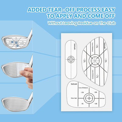 Golf Impact Tape Set 300Pcs, Self-Teaching Sweet Spot and Consistency Analysis, Golf Club Impact Stickers for Woods Irons and Putters Each 100 Pcs,Useful Training Aid Improve Ball Striking