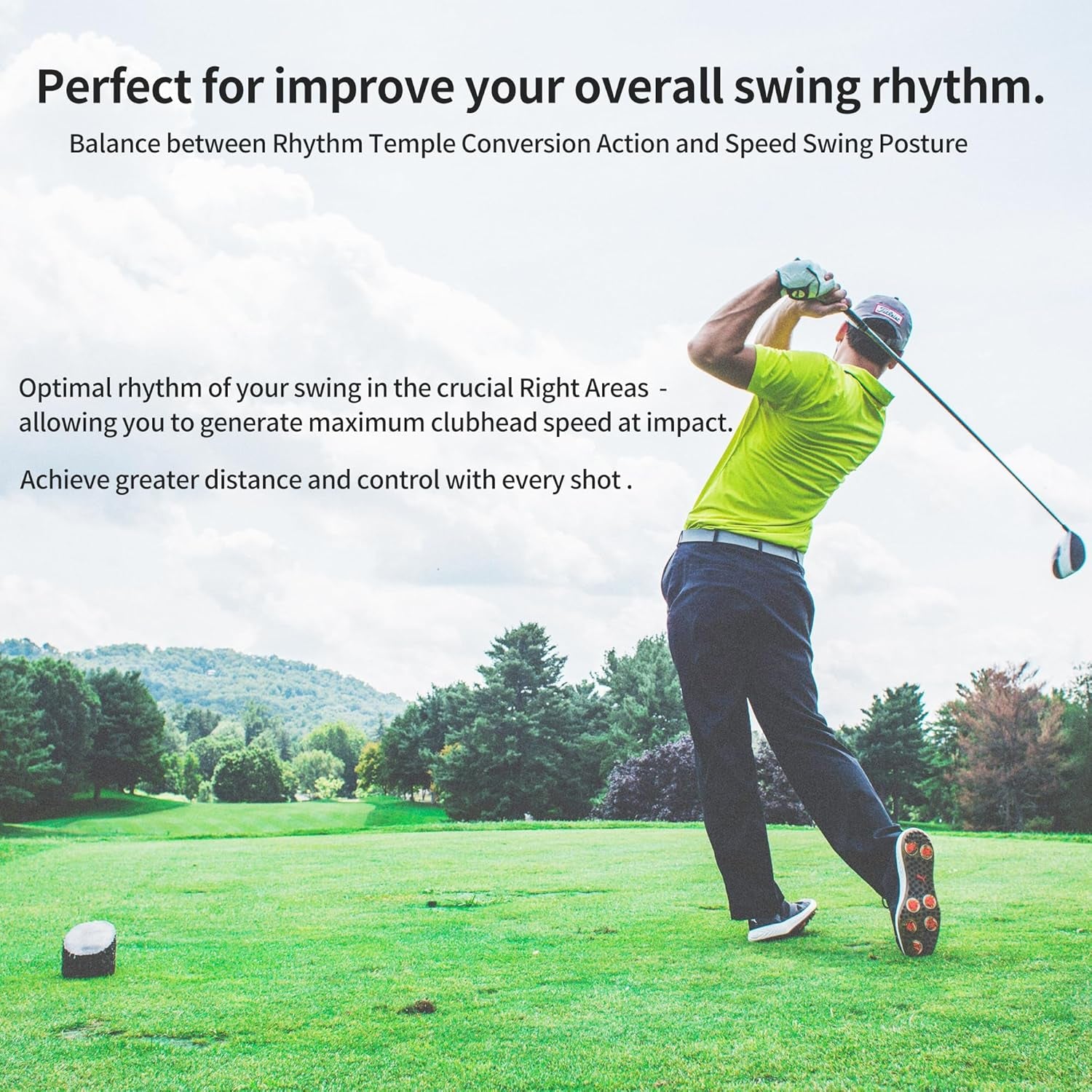 Golf Swing Training Aid Warmup Posture Corrector Golf Swing Trainer Improve Speed Temple Golf Swing Rope Trainer for Arm Strength Golf Training Equipment for Golf Practice Beginner-Lover Elevate Game