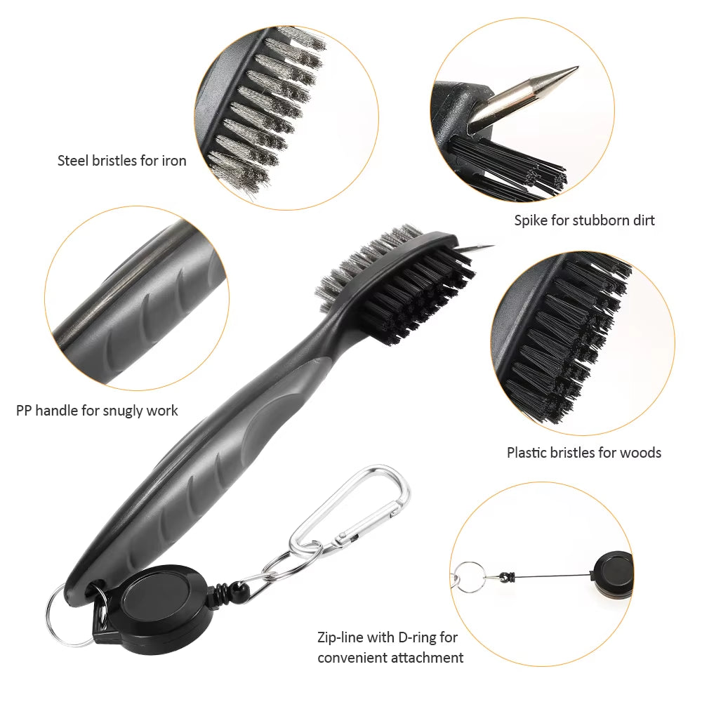 Golf Towel Microfiber Waffle Pattern Golf Brush Tool Kit with Club Groove Cleaner Golf Divot Repair Tool Golf Accessories