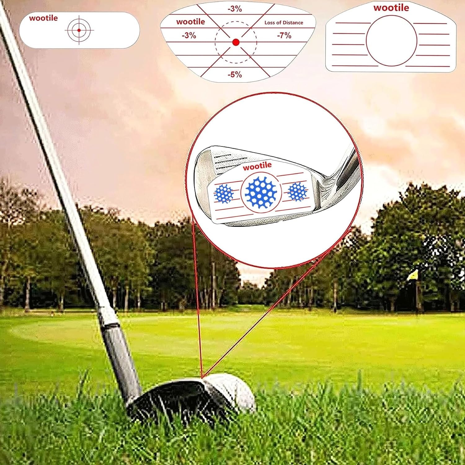 Golf Driver Impact Tape Labels 120 Pcs Golf Impact Stickers for Swing Training Irons Putters and Woods
