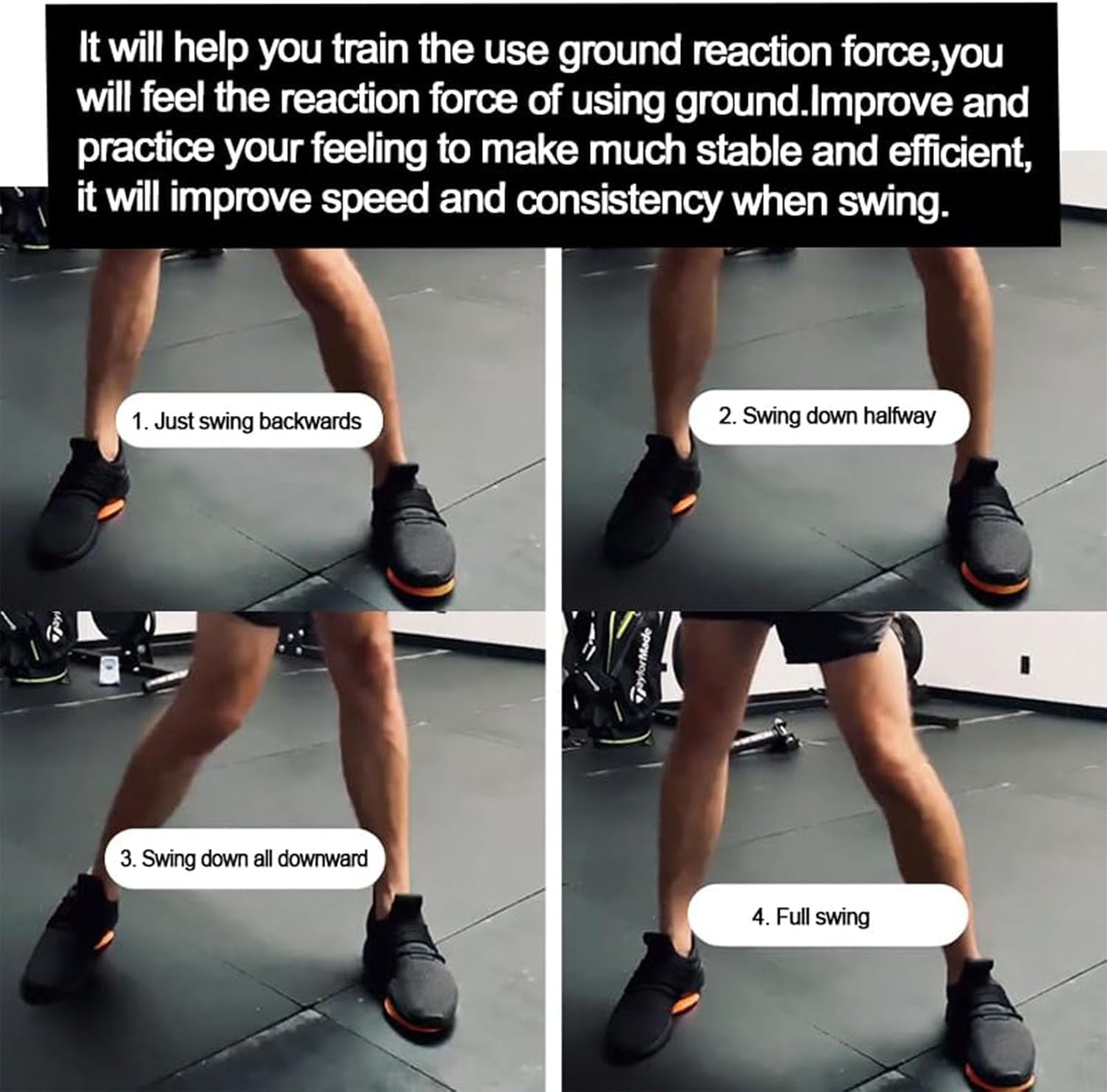 Golf Physical Strength Pad Force Plate | Rubber Force Pedal Exerciser Step Pad for Golf Swing - Golf Accessories for Improved Golf Game, Golf Teaching & Training Aid for Club Practice Equipment