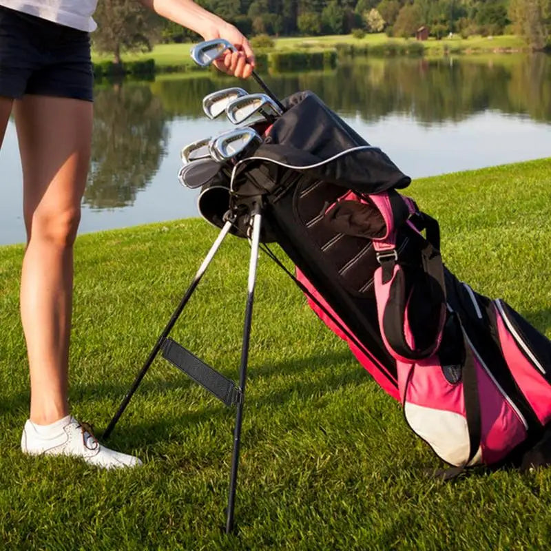 Golf Bag Stand Attachment New Golf Bag Stand Tripod Adjuster Upgrade PU Leather Straps with Hooks for Professional Golf Supplies