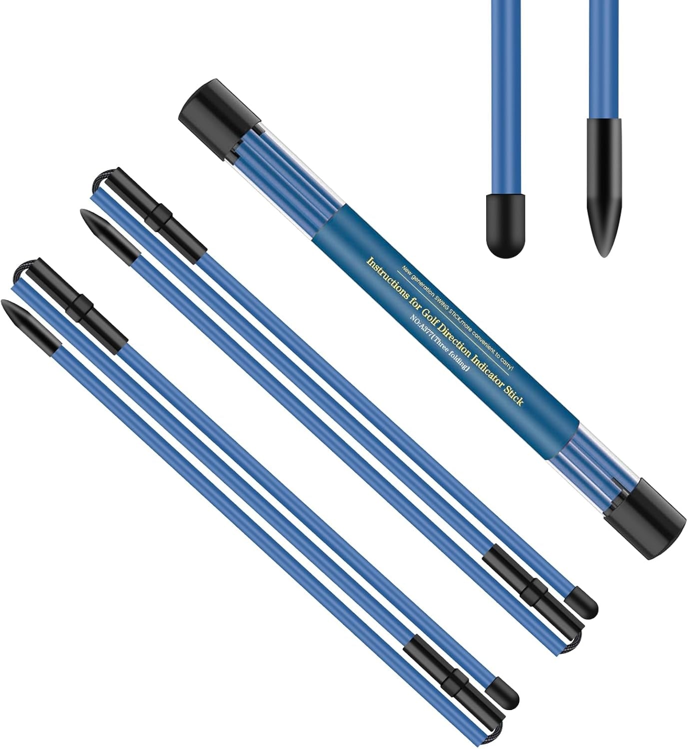 ' Golf Alignment Sticks 2 Pack,Golf Alignment Rods Upgraded 48'' Collapsible Golf Practice Sticks Golf Training Aid for Aiming,Putting,Golf Training Sticks with Clear Tube Case'