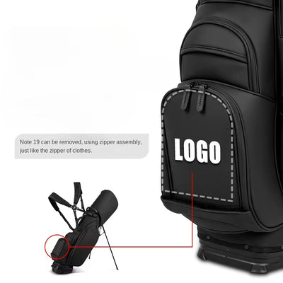 Golf Stand Bag with Stand Lightweight Golf Bag for Men Multifunction PU Leather Golf Rack Bag