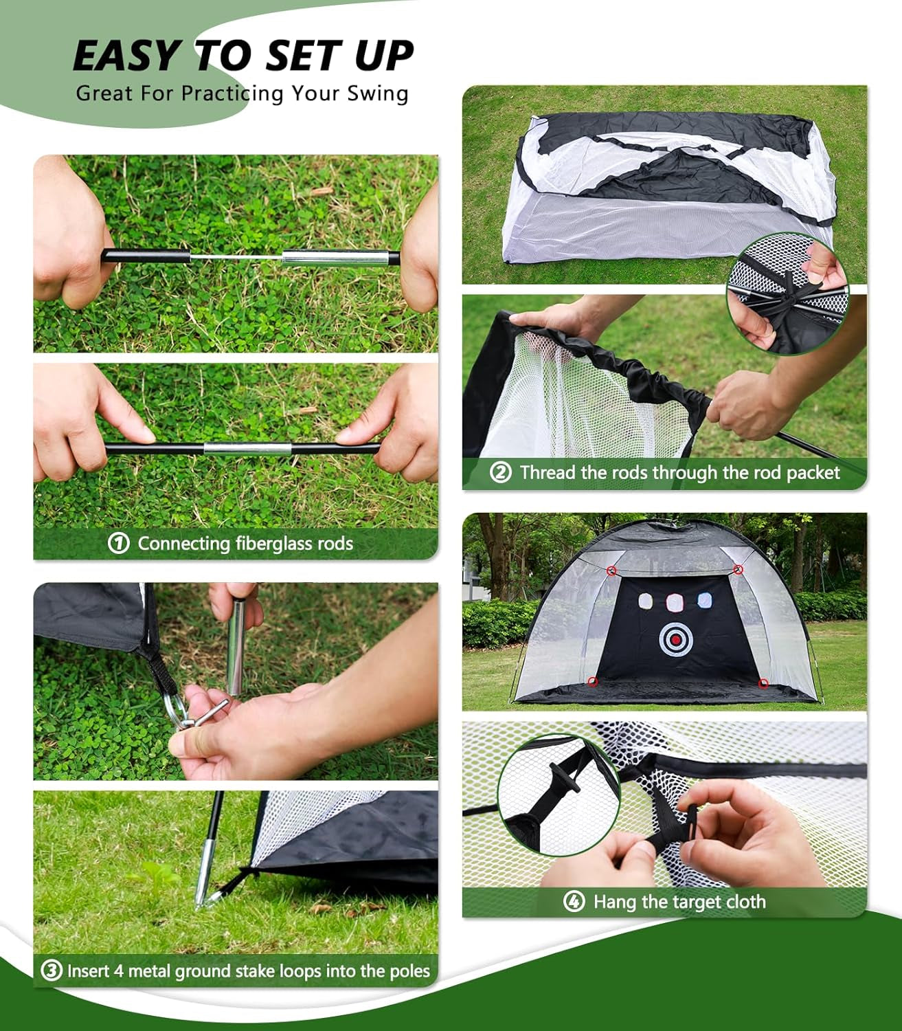 10 X 7Ft Golf Practice Net with Heavy Base Dual-Turf Mat, All-In-One Multi-Target Hitting Net, Chipping Training Nets for Backyard Driving, Dad Grandpa Boy Golfer Birthday Gift