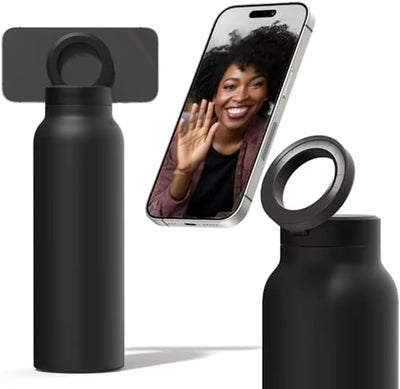 Insulated Water Bottle Compatible Water Bottle with Phone Holder,Stainless Steel Water Bottle with Phone Tripod
