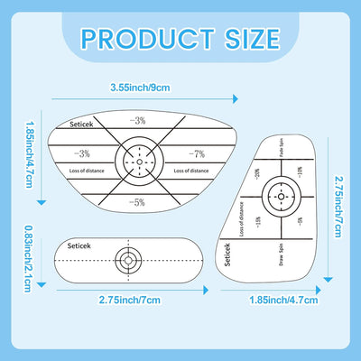 Golf Impact Tape Set 300Pcs, Self-Teaching Sweet Spot and Consistency Analysis, Golf Club Impact Stickers for Woods Irons and Putters Each 100 Pcs,Useful Training Aid Improve Ball Striking